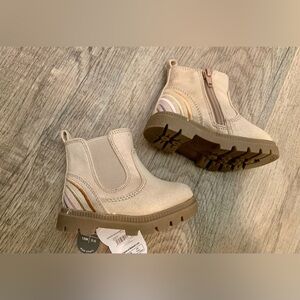 Kids Beige Ankle Boots